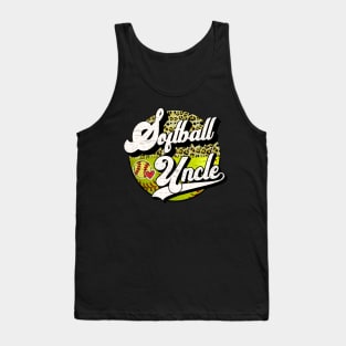 Softball Uncle Vintage Leopard Softball Family Matching Tank Top